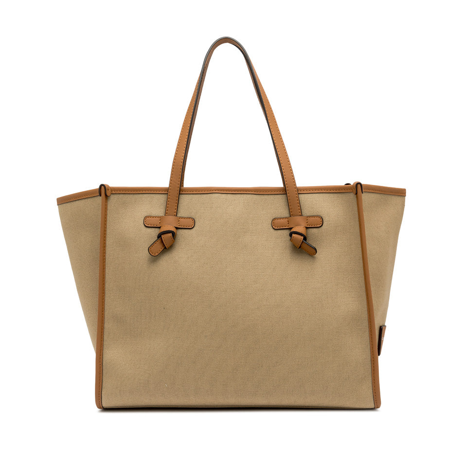 MARCELLA CABAS COTON CAPPUCCINO-BRICK RED-CARAME