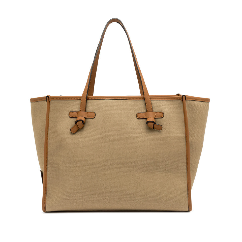MARCELLA CABAS COTON CAPPUCCINO-BRICK RED-CARAME
