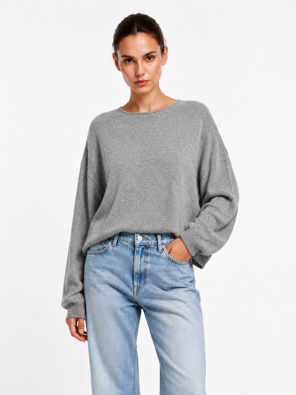 Pull fin large GREY PEARL Celine