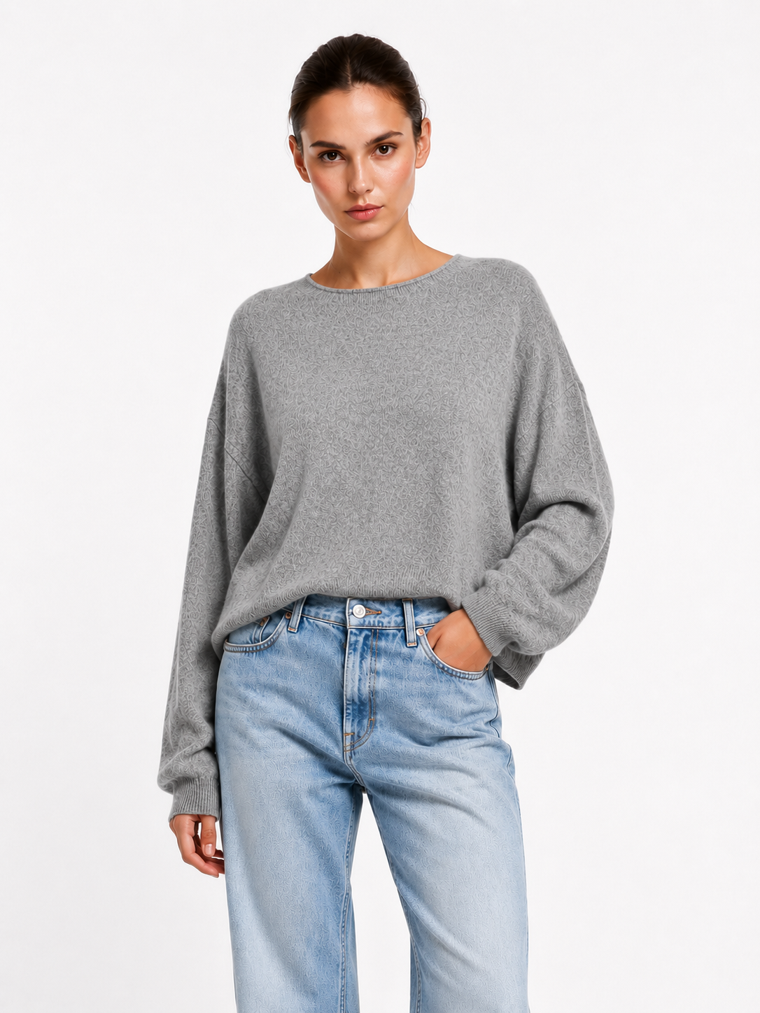 Pull fin large GREY PEARL Celine