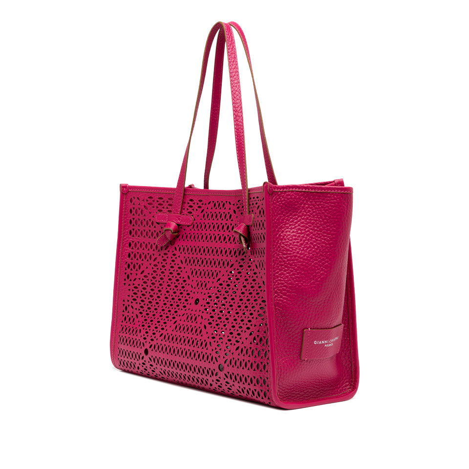 CABAS CUIR LAZER FUCHSIA