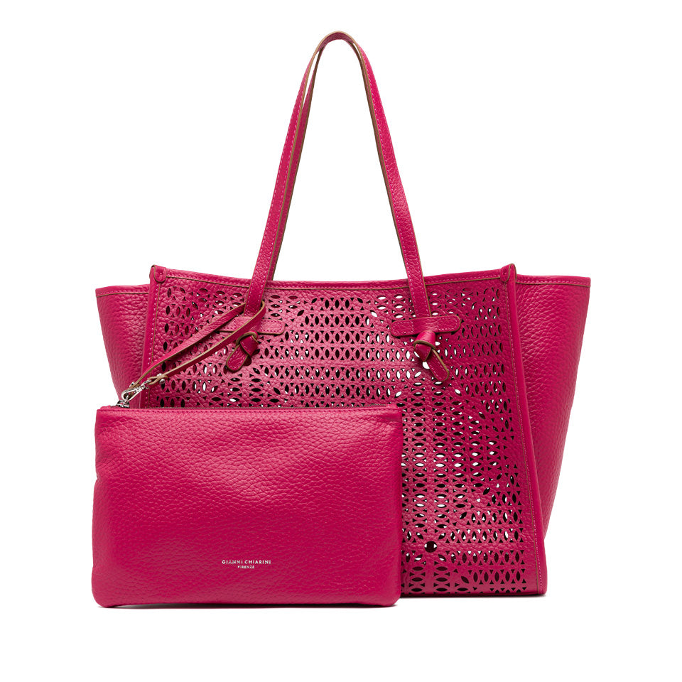 CABAS CUIR LAZER FUCHSIA