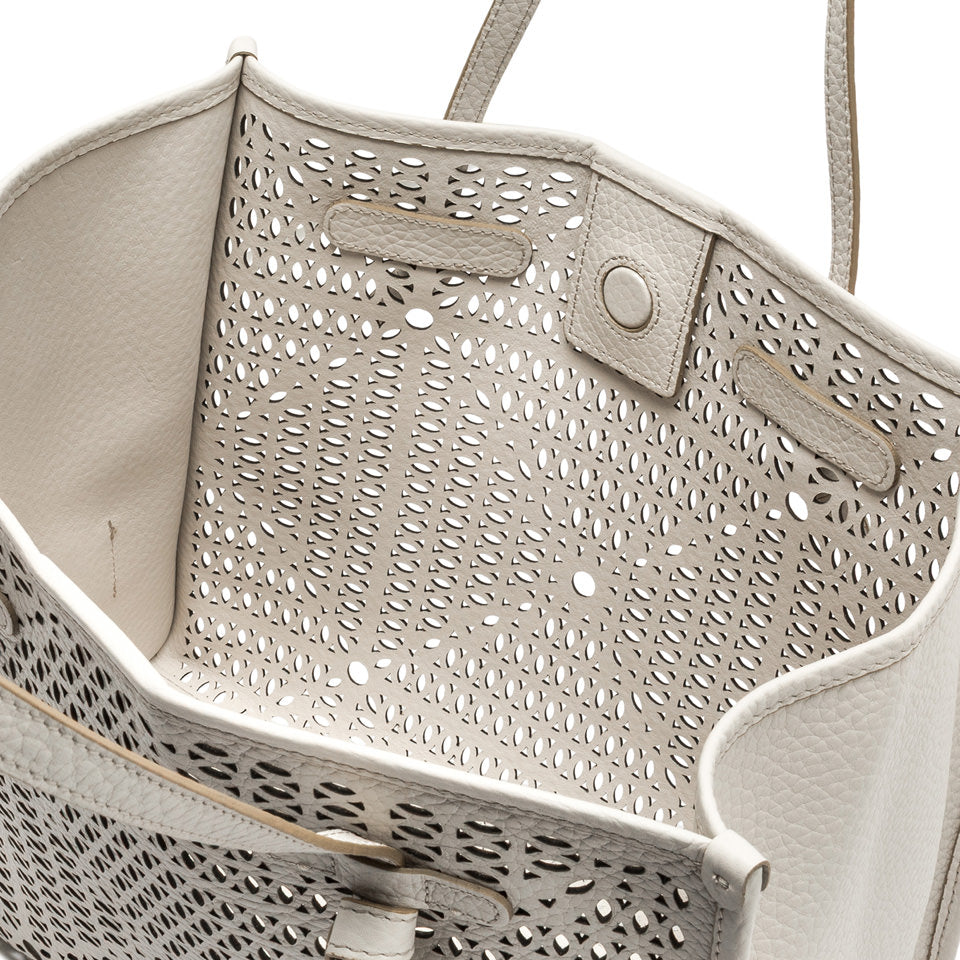 CABAS CUIR LAZER Blanc