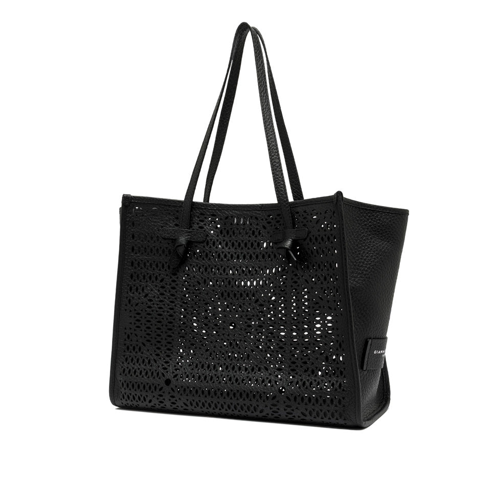 CABAS CUIR LAZER NOIR