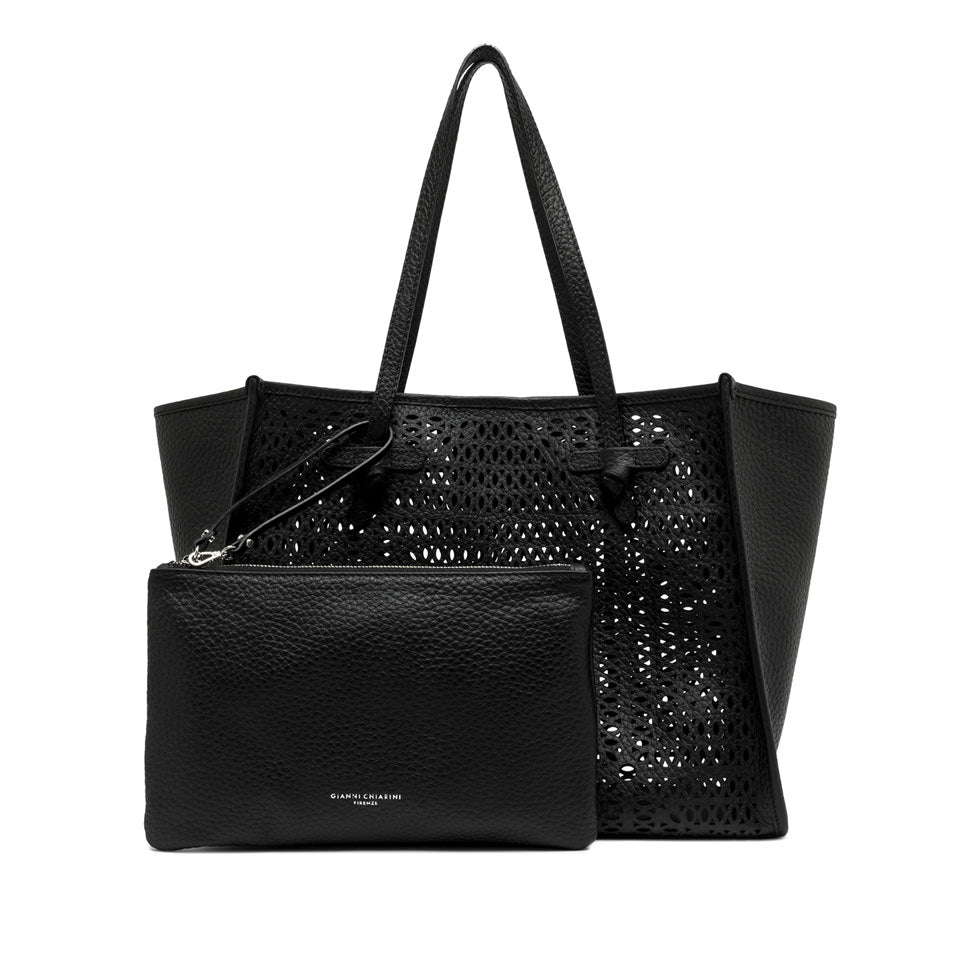 CABAS CUIR LAZER NOIR