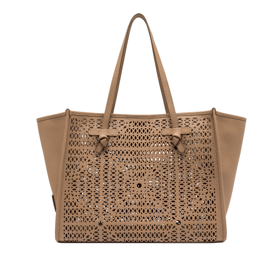 CABAS CUIR LAZER BEIGE CAMEL