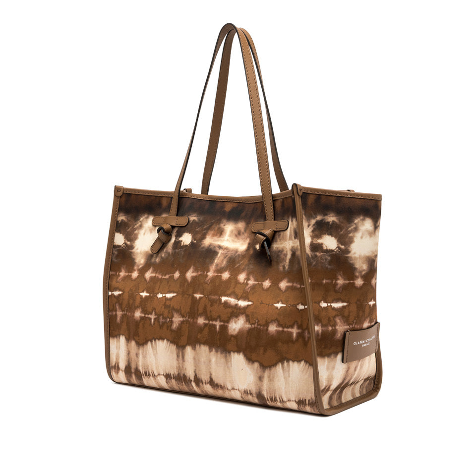 BROWN TIE-DYE TOTE BAG