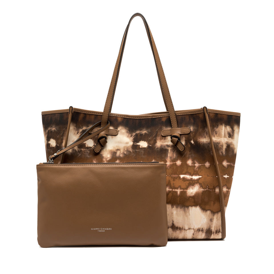 BROWN TIE-DYE TOTE BAG