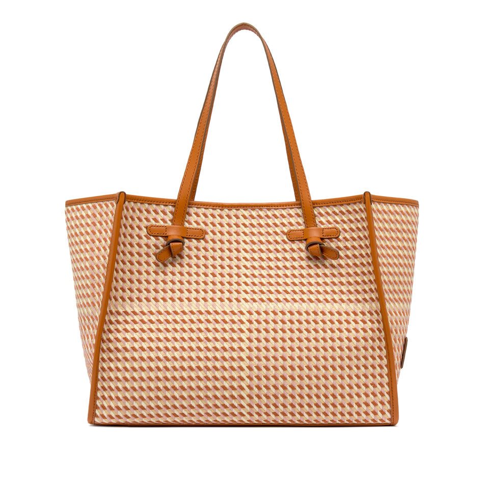 ORANGE HOUNDSTOOTH TOTE BAG