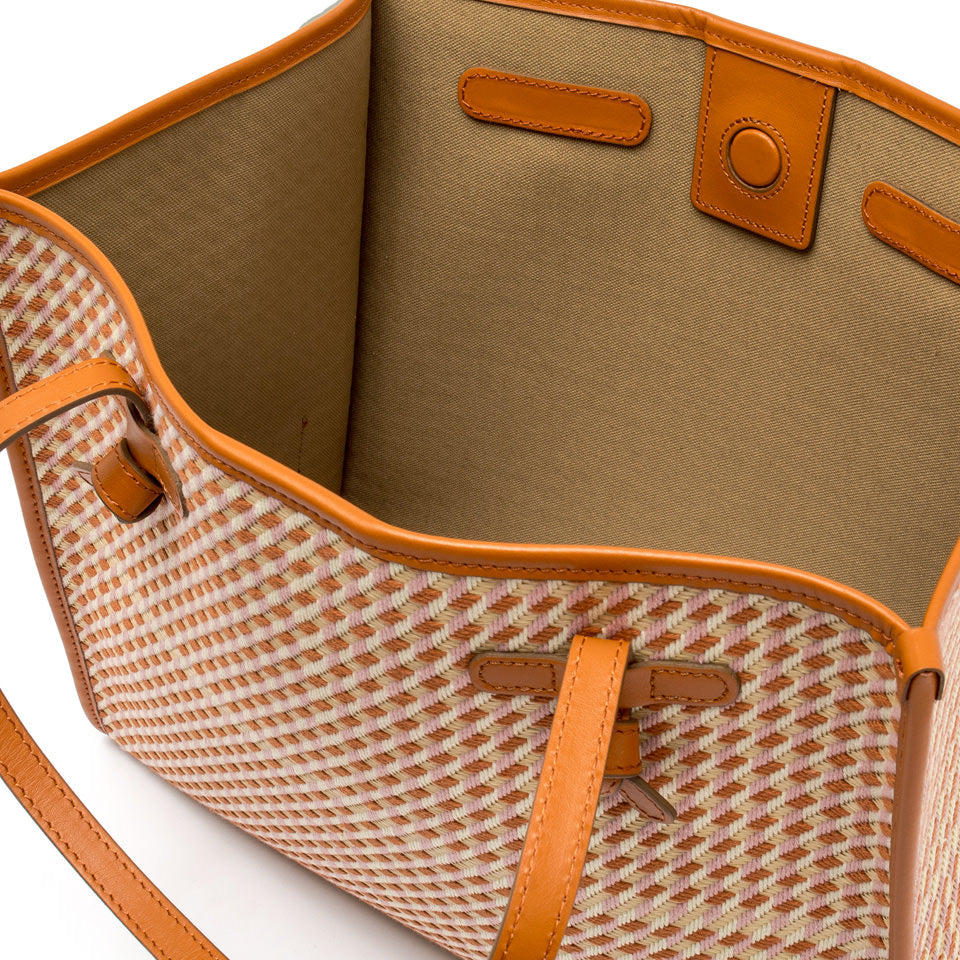 ORANGE HOUNDSTOOTH TOTE BAG