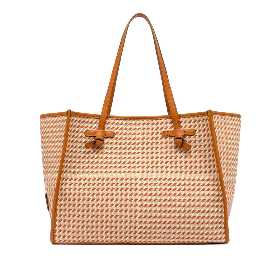 ORANGE HOUNDSTOOTH TOTE BAG