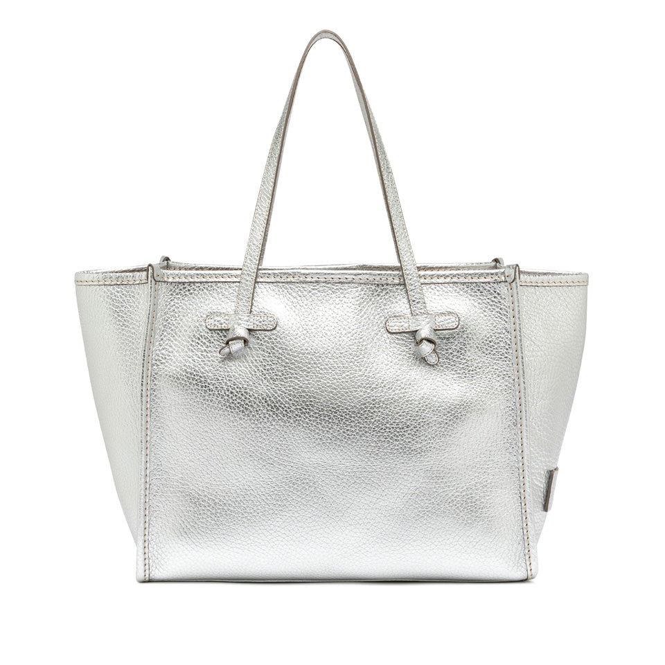 CABAS CUIR ARGENT