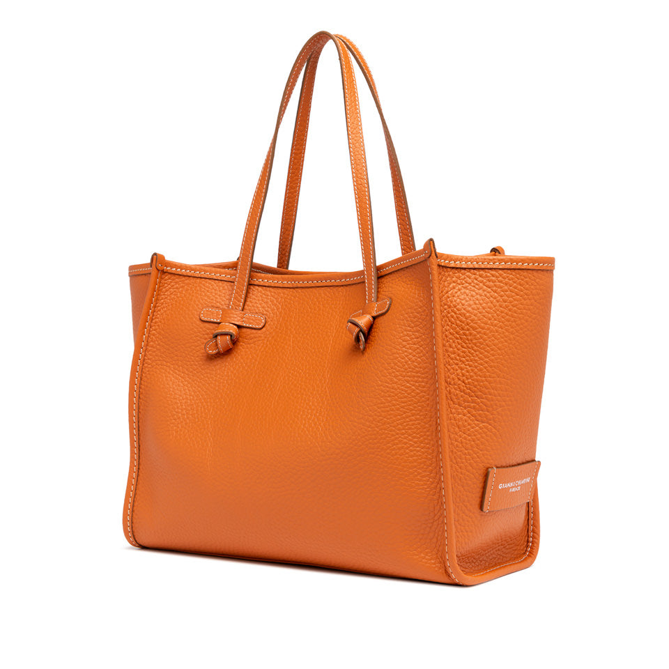 CABAS CUIR ORANGE