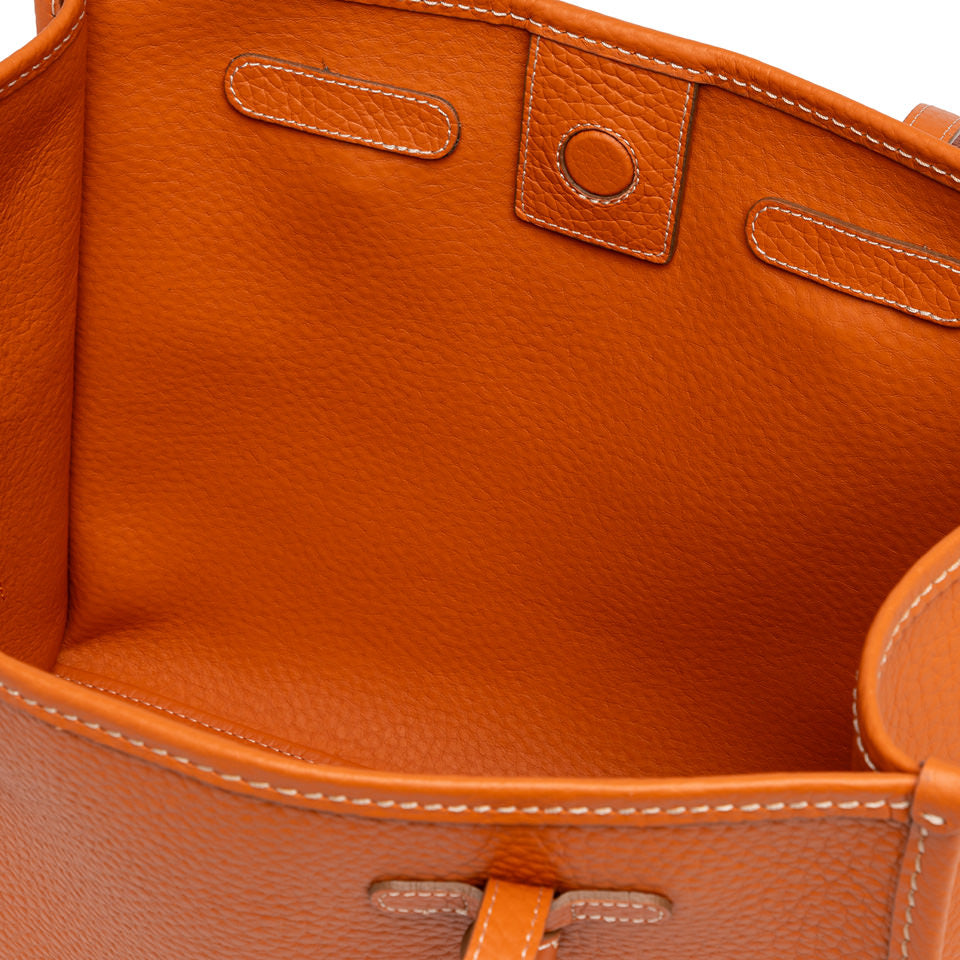 CABAS CUIR ORANGE