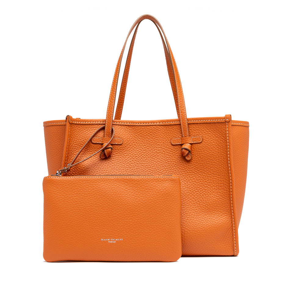 CABAS CUIR ORANGE