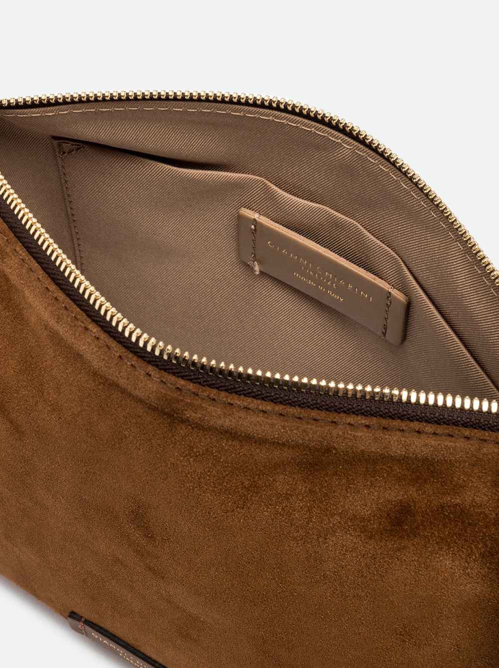 NORA POUCH Grand Cognac Rig Gianni Chiarini - vue côté