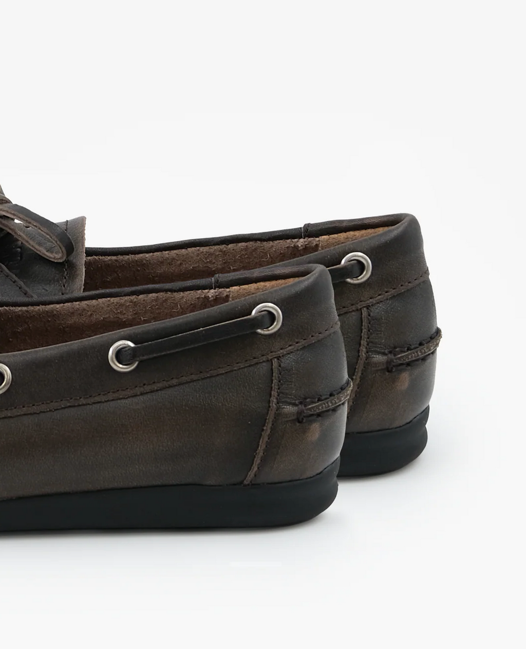 Mocasin cuir Lacet Berceo Dark taupe