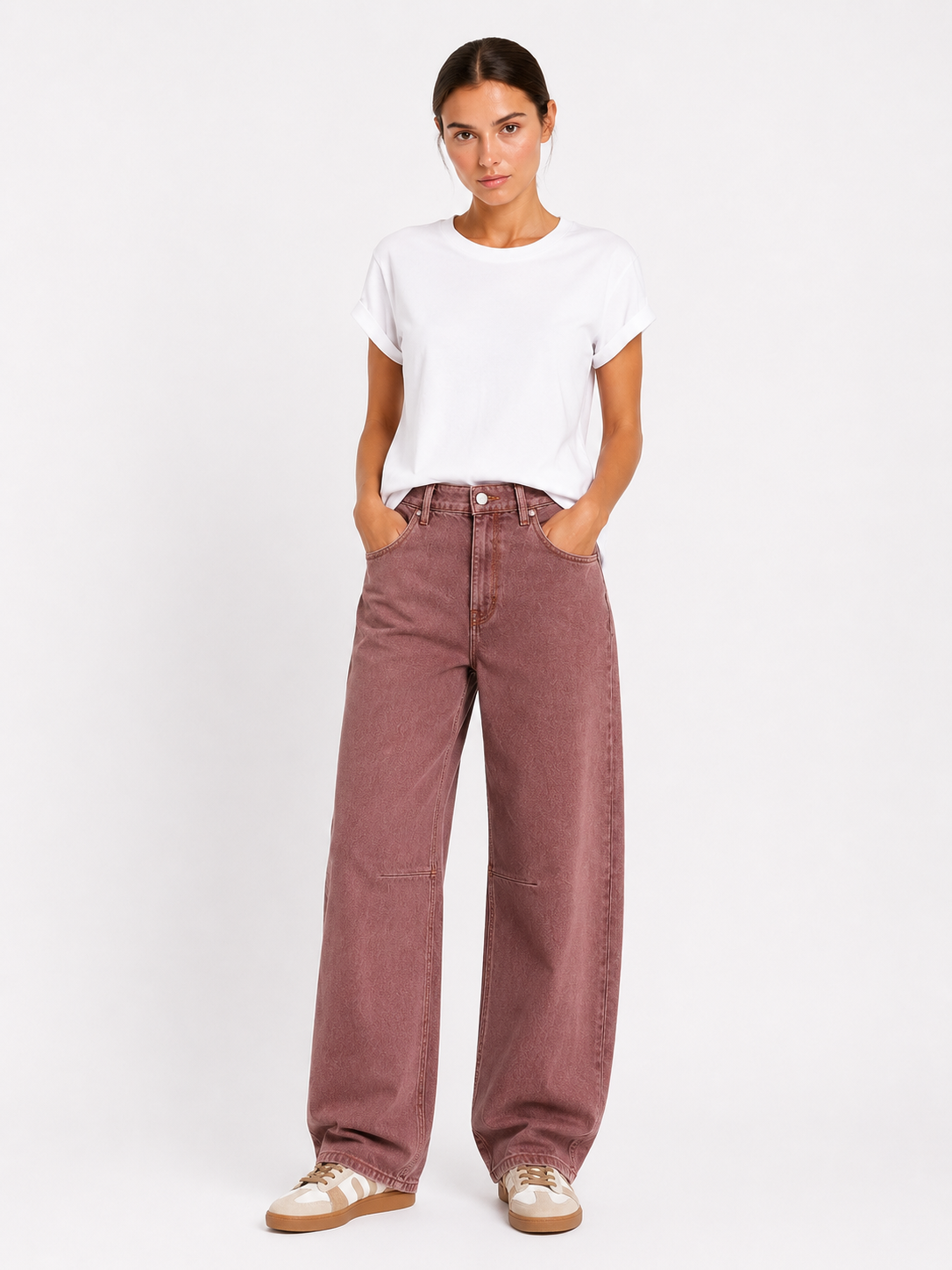 Jeans large mauve nous