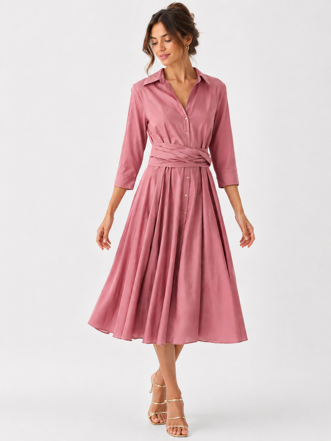 Robe chemise rose kelly