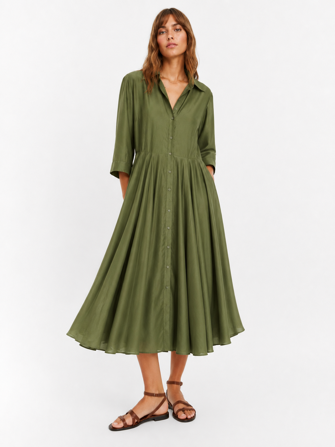 Robe chemise Kaki Kelly