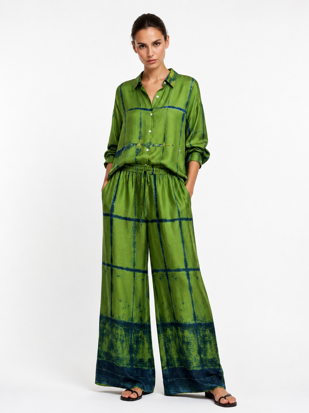 CHEMISE VERT PRINT KEIKO
