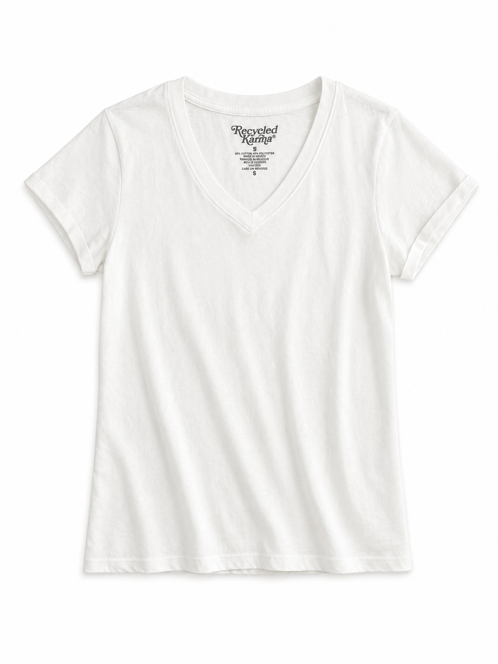T SHIRT V BLANC RECYCLED KARMA