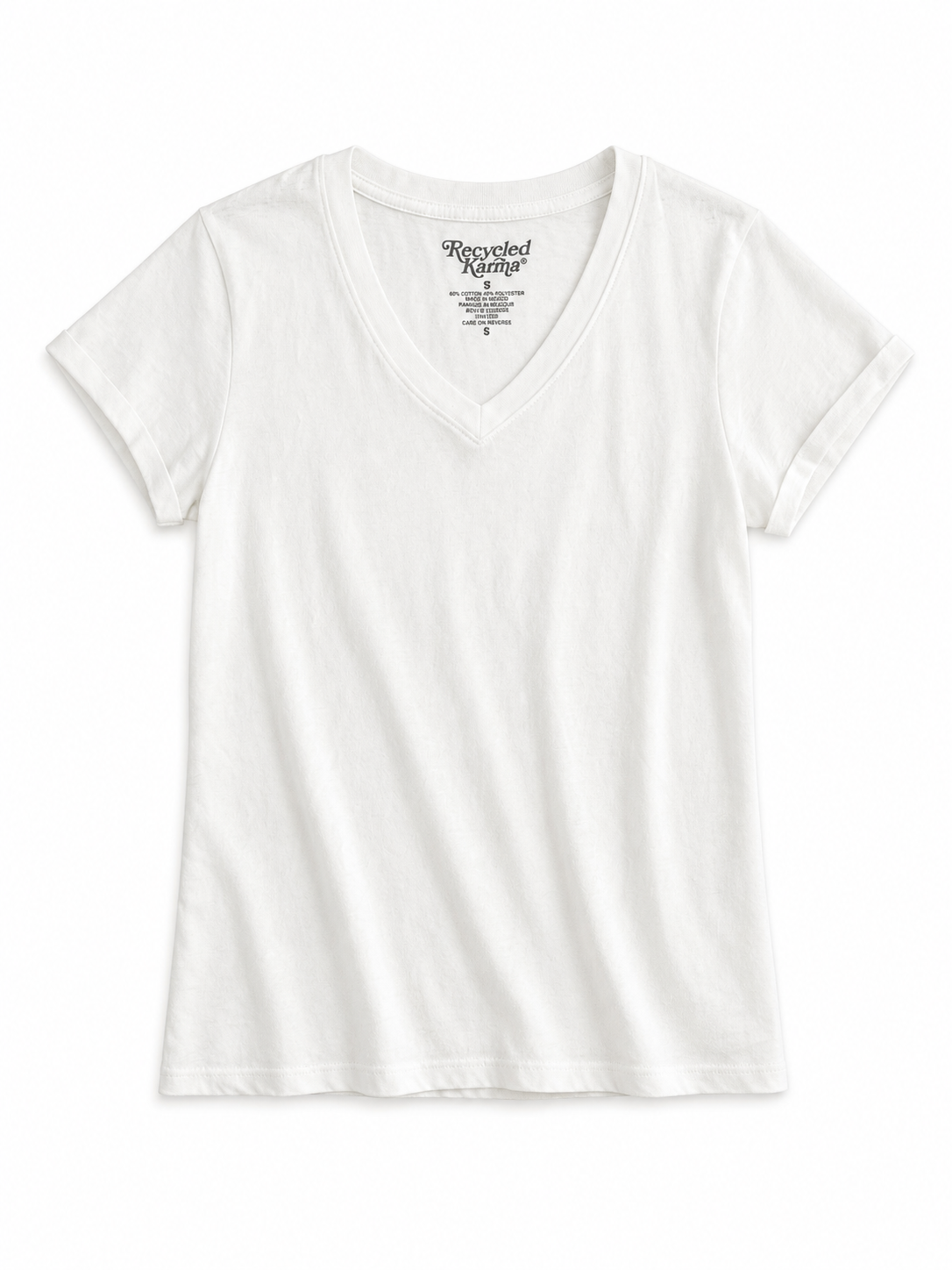 T SHIRT V BLANC RECYCLED KARMA