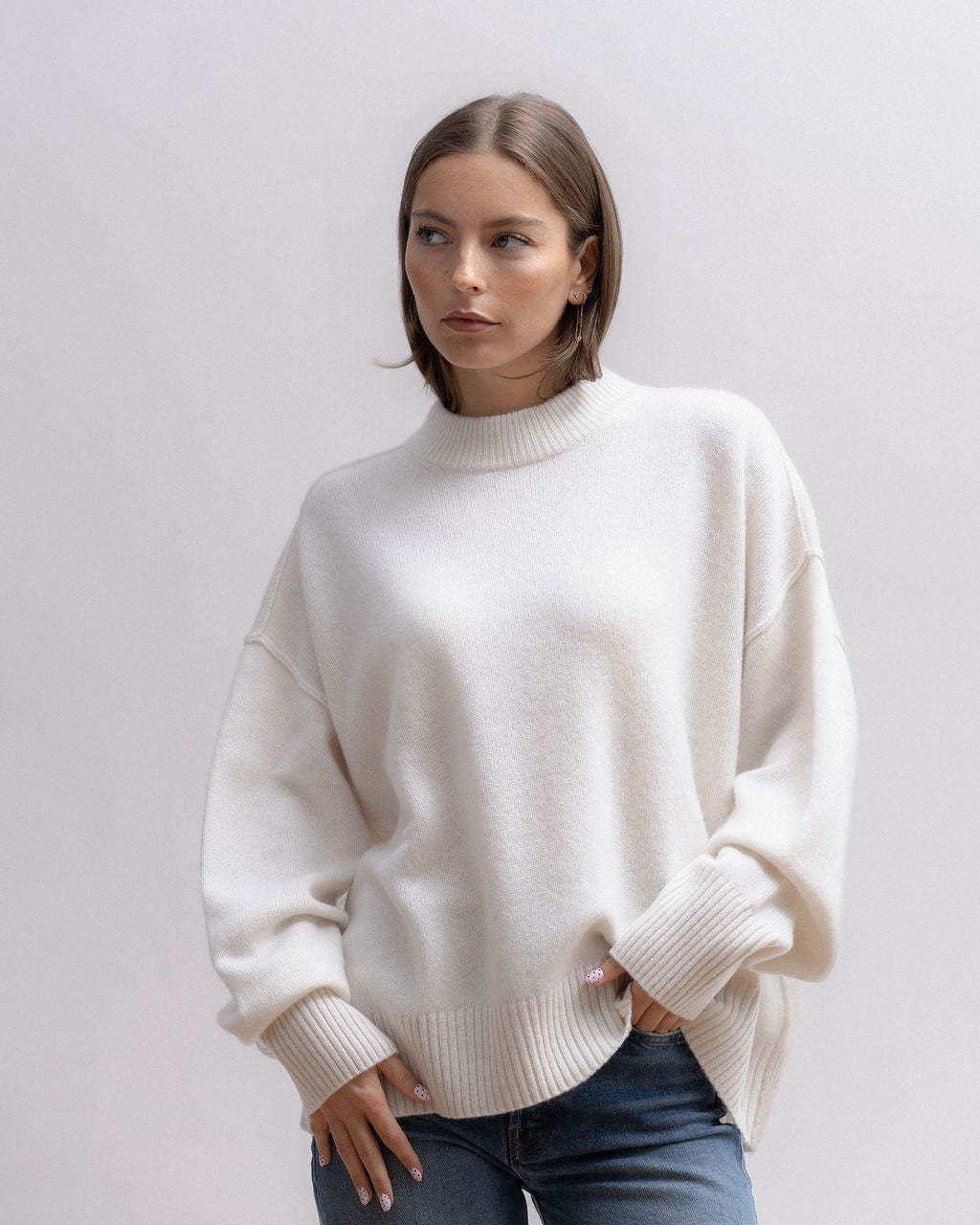 Gros Pull Col rond LILY ECRU