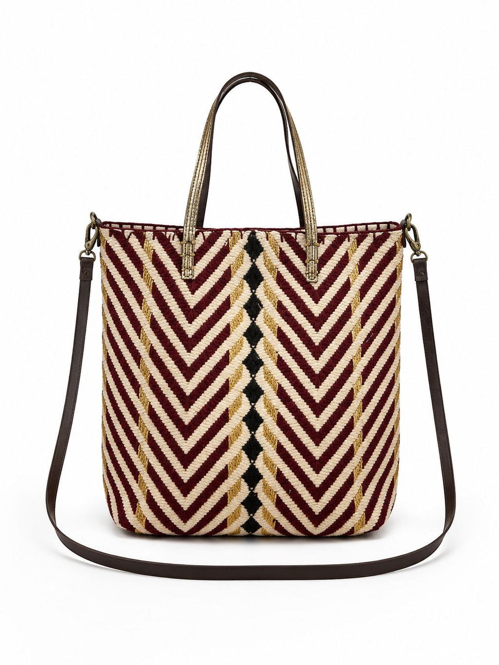 Petit sac chevron small Bordeaux