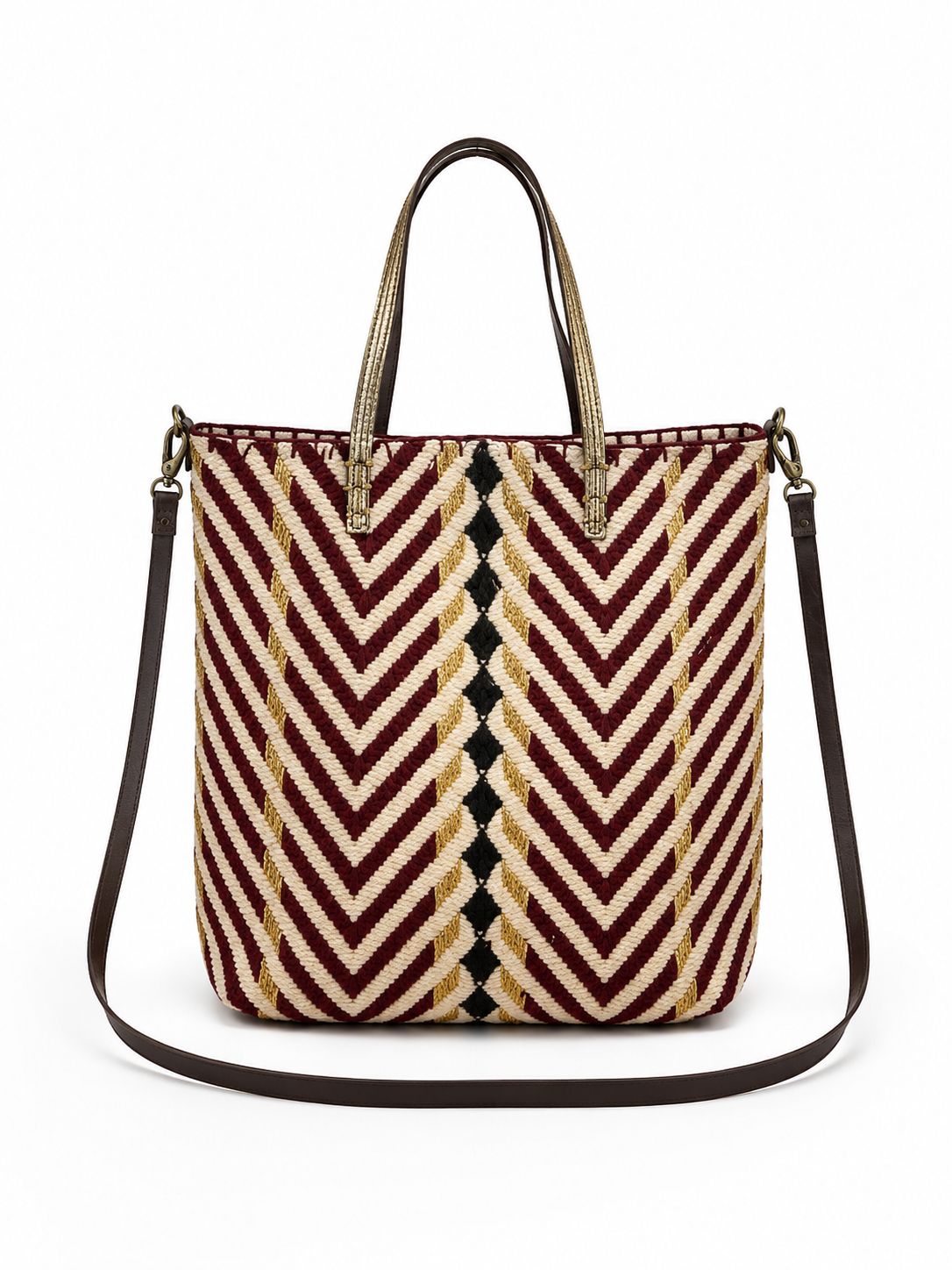 Petit sac chevron small Bordeaux