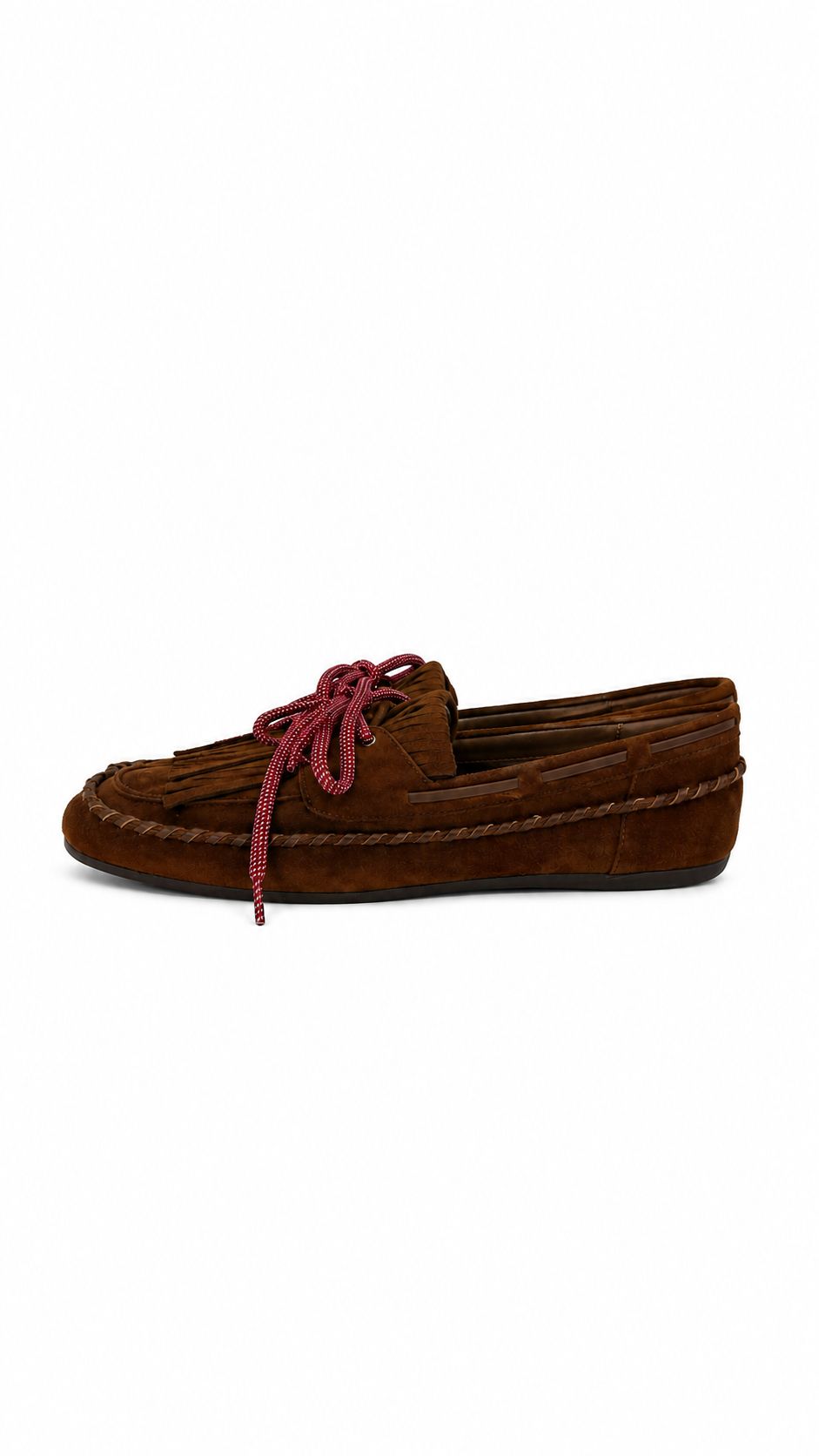 Daim cognac Floches lacet rouge