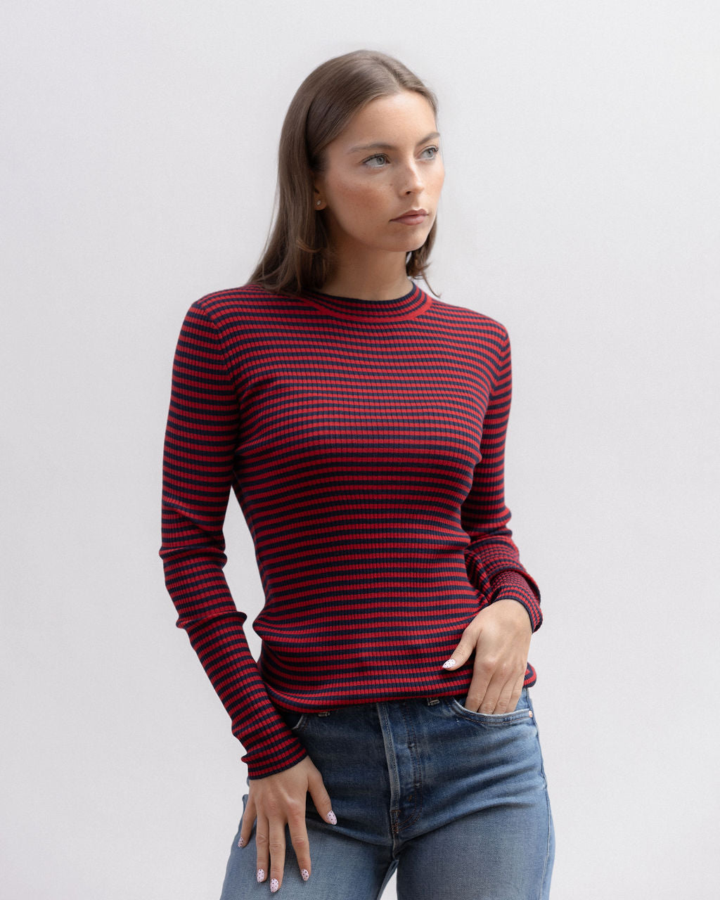 Pull fin ML NAVY + POPPY