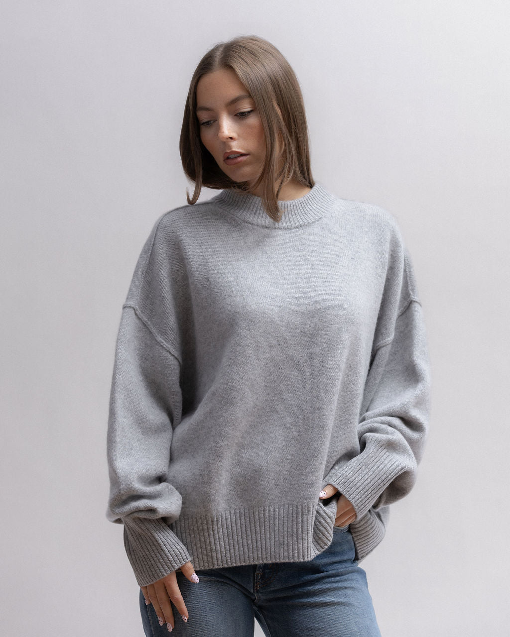 Gros Pull Col rond GREY PEARL