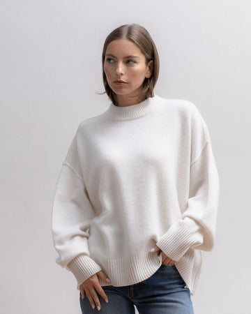 Pull ML col rond gros LILY ECRU