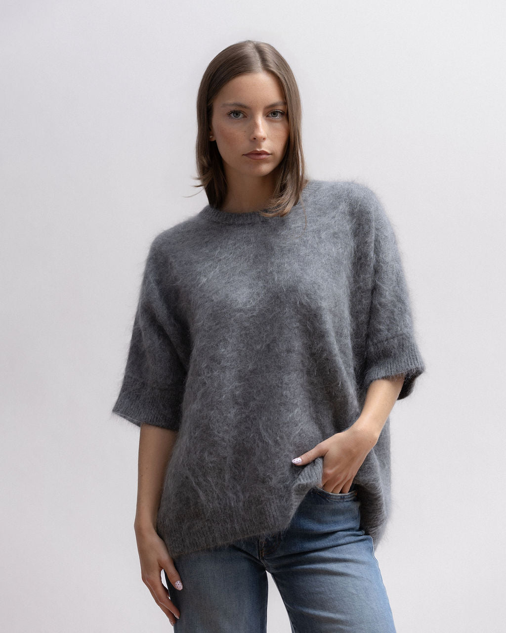 Pull MC col rond Pewter