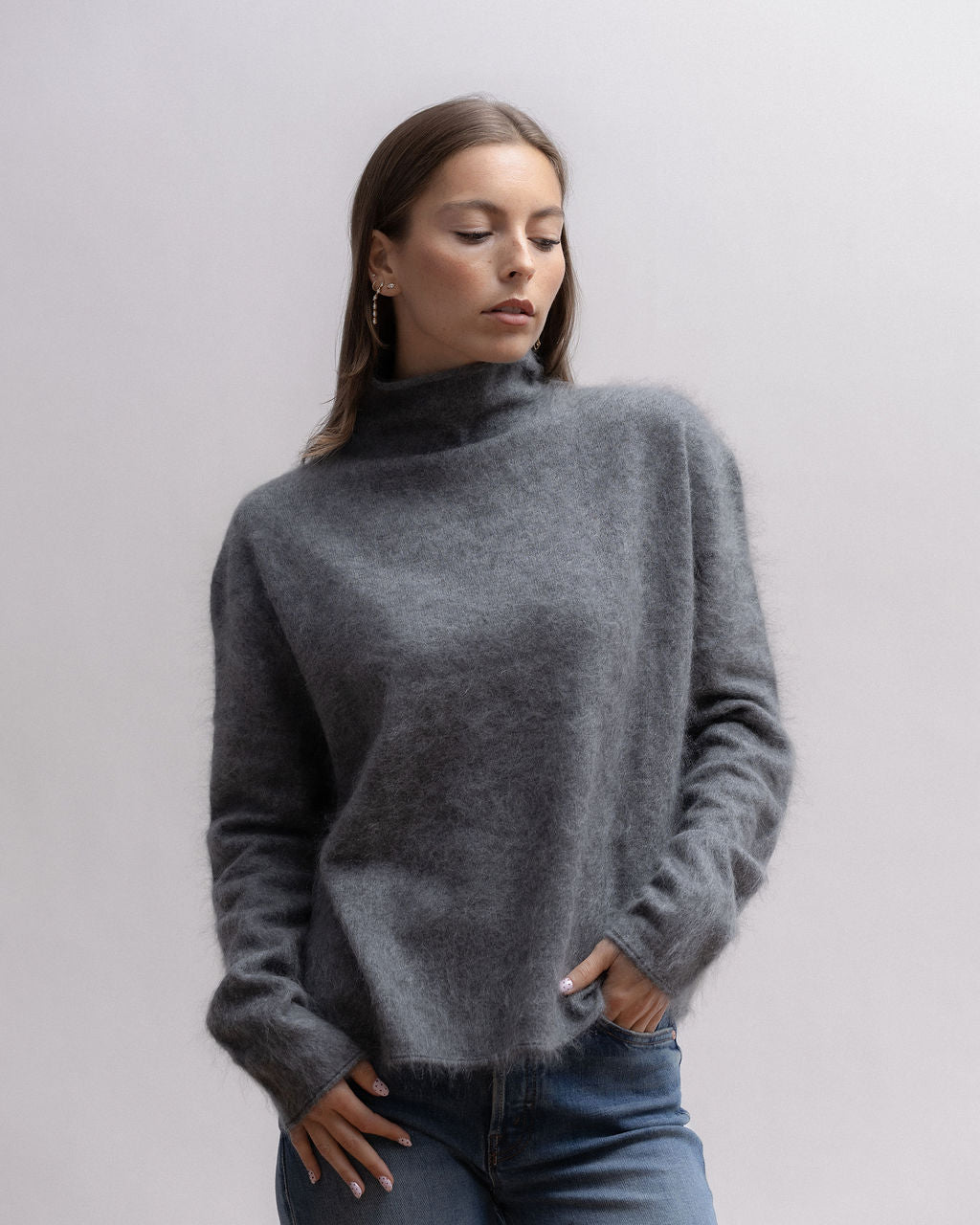 Pull petit col roulé Pewter
