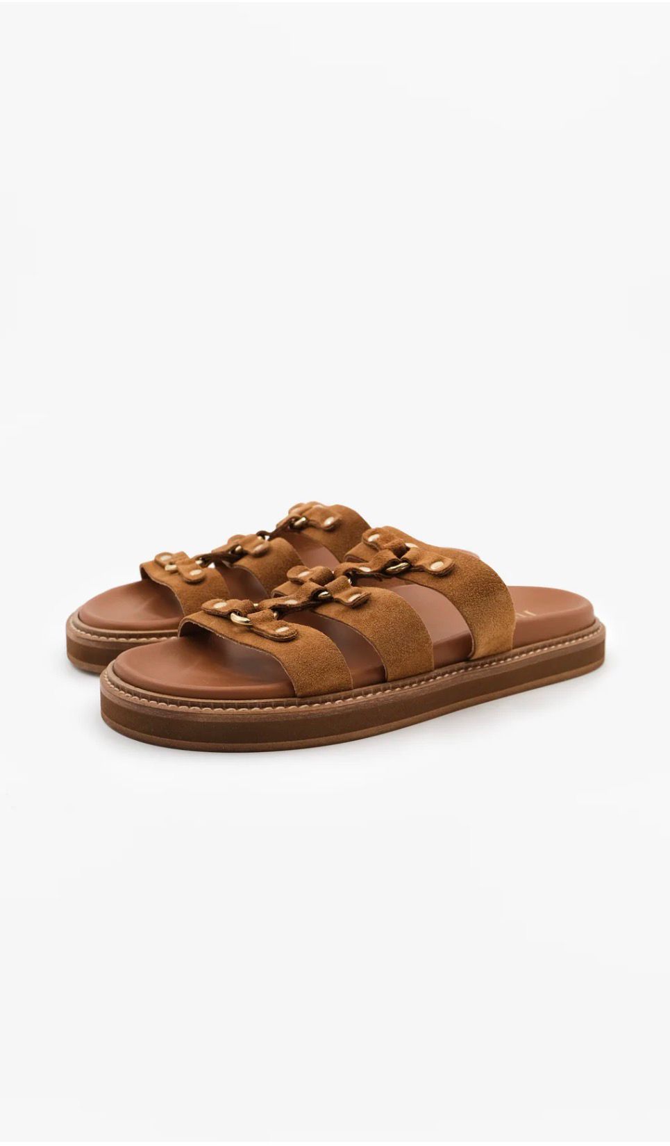 Sandal cognac daim