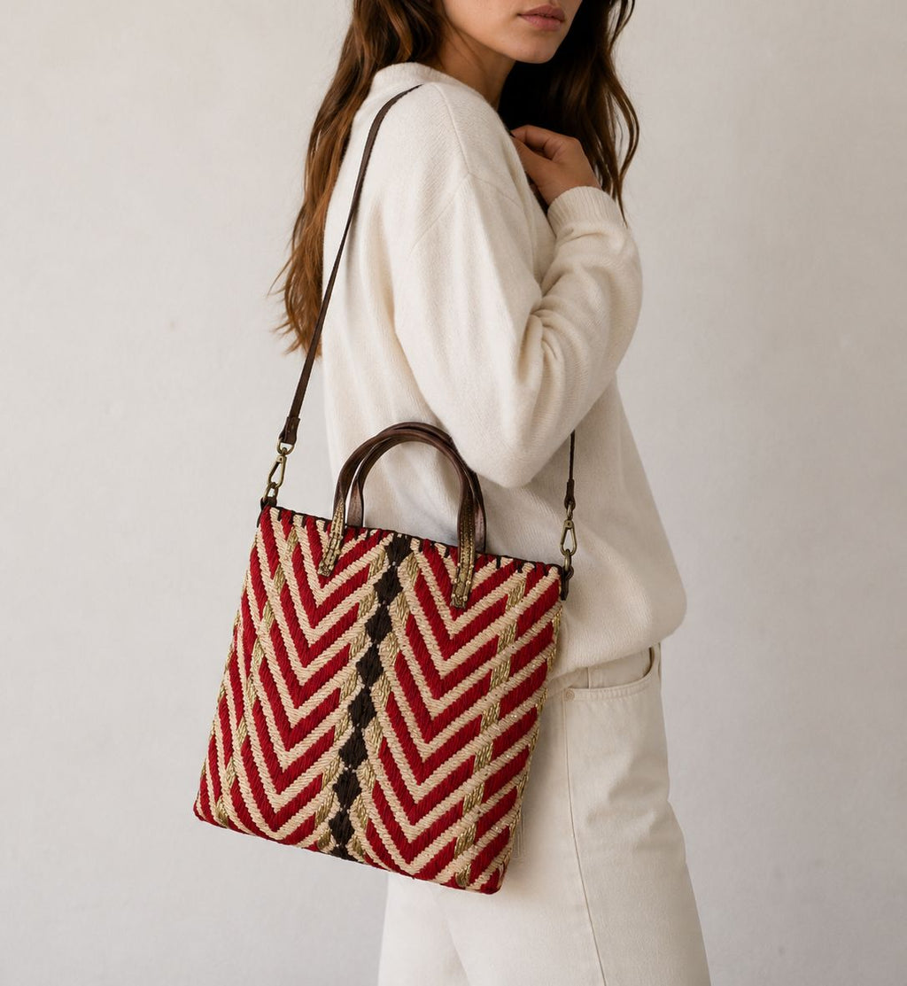Petit sac chevron Rouge