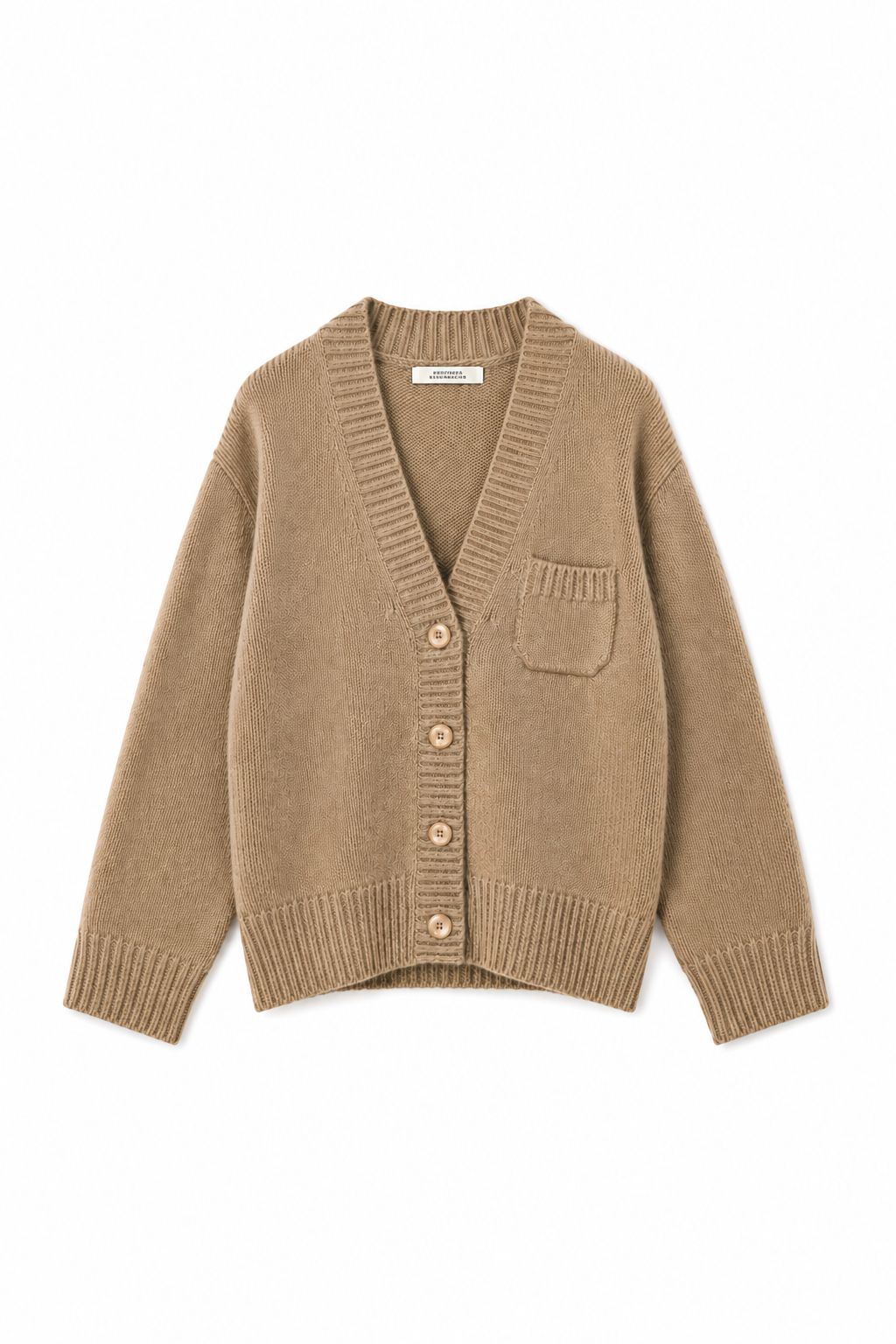 Pull bouton gilet Camel