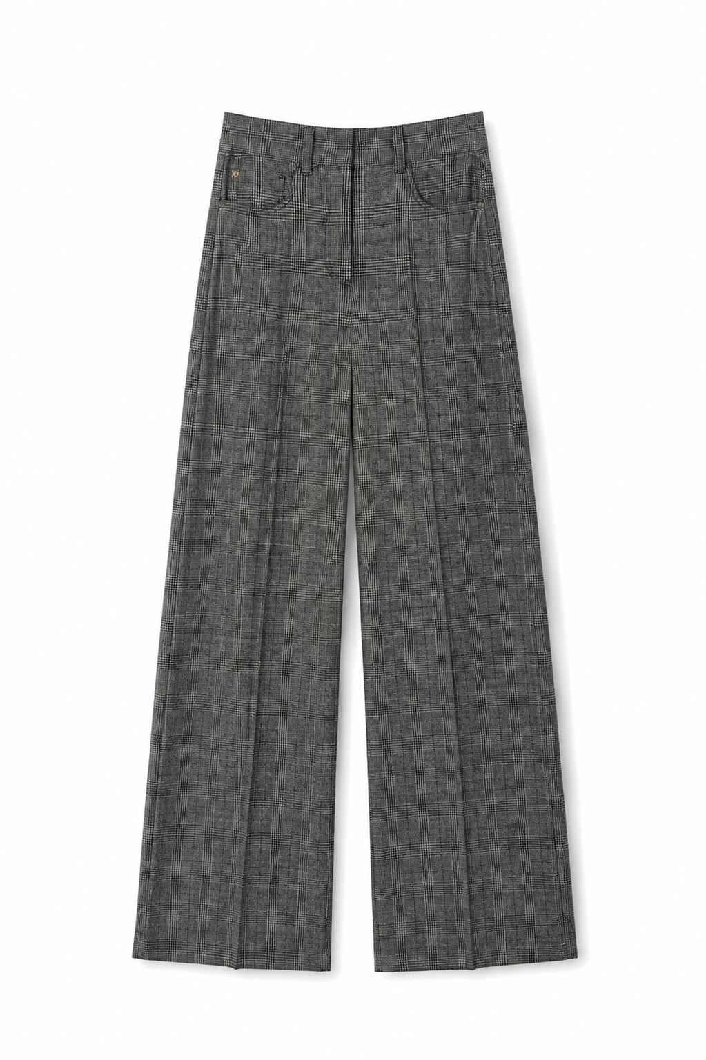 Pantalon carreaux Gris
