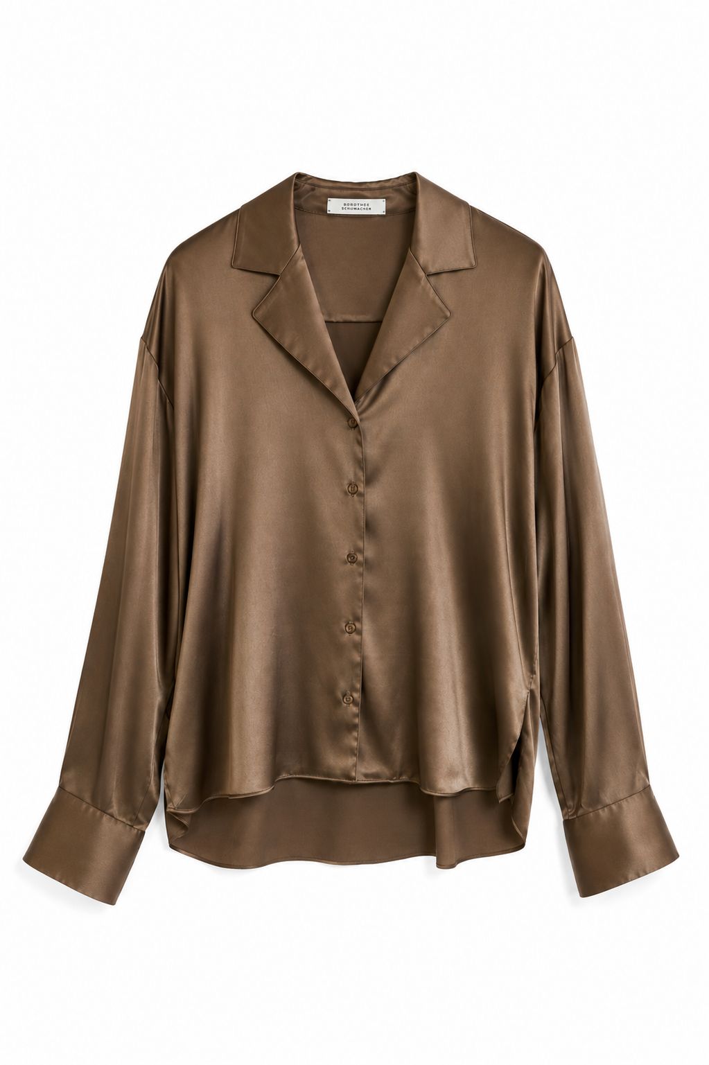 Chemise soie Brun