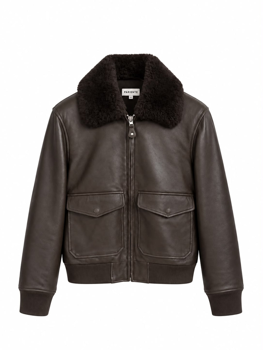 Blouson aviateur en cuir Pariente Romane Brun