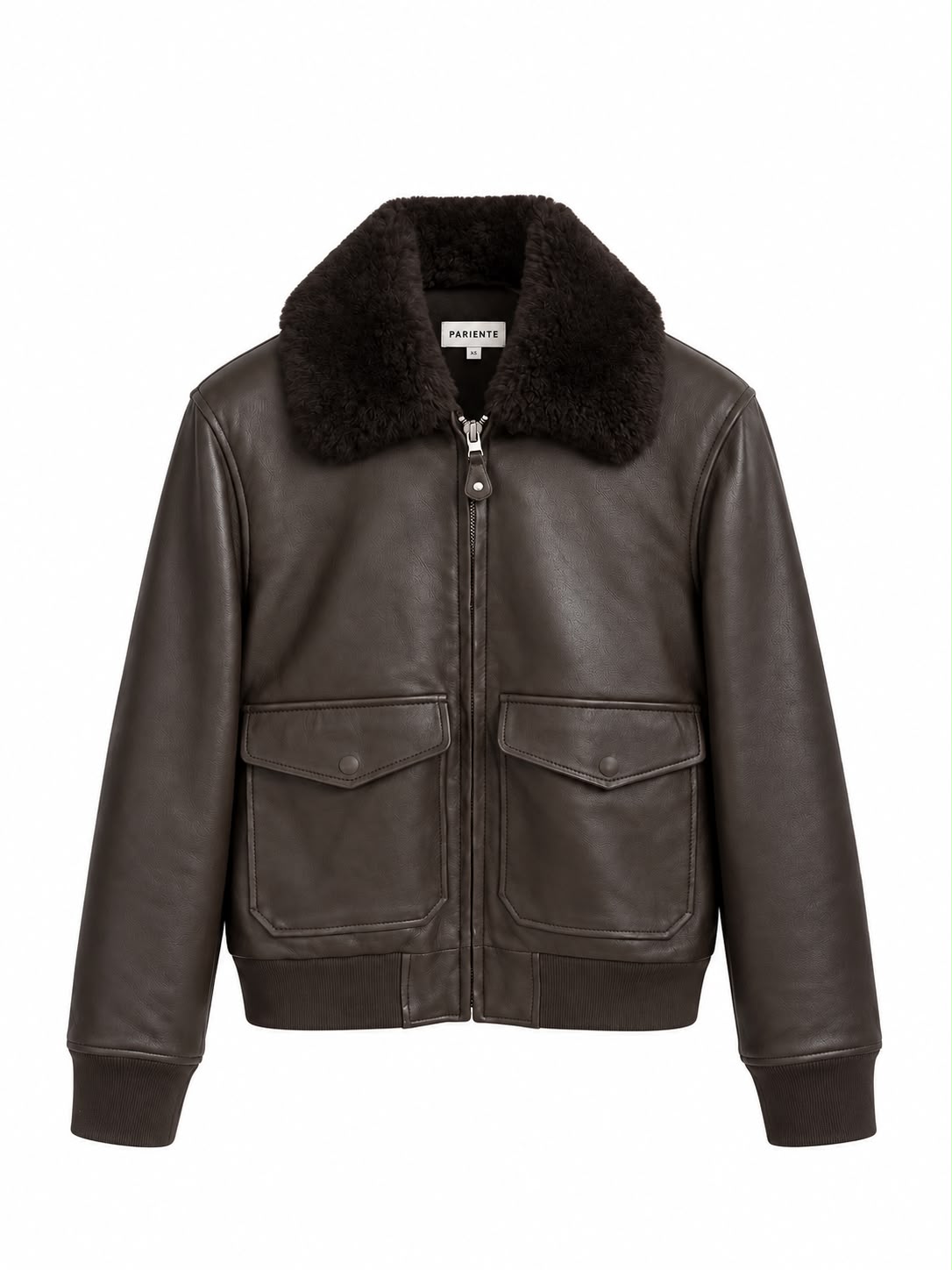 Blouson aviateur en cuir Pariente Romane Brun