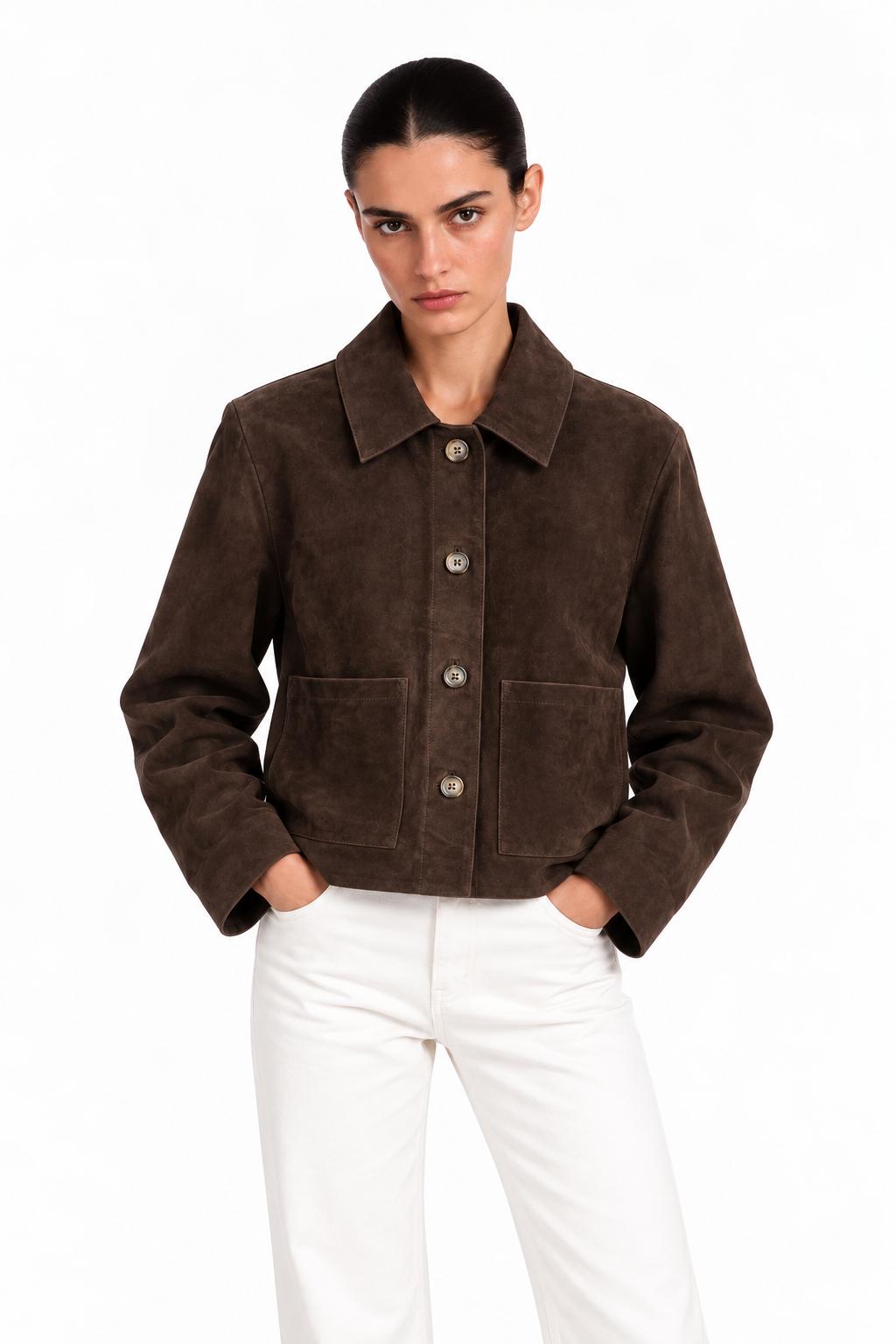 Veste en daim Pariente Roma Brun