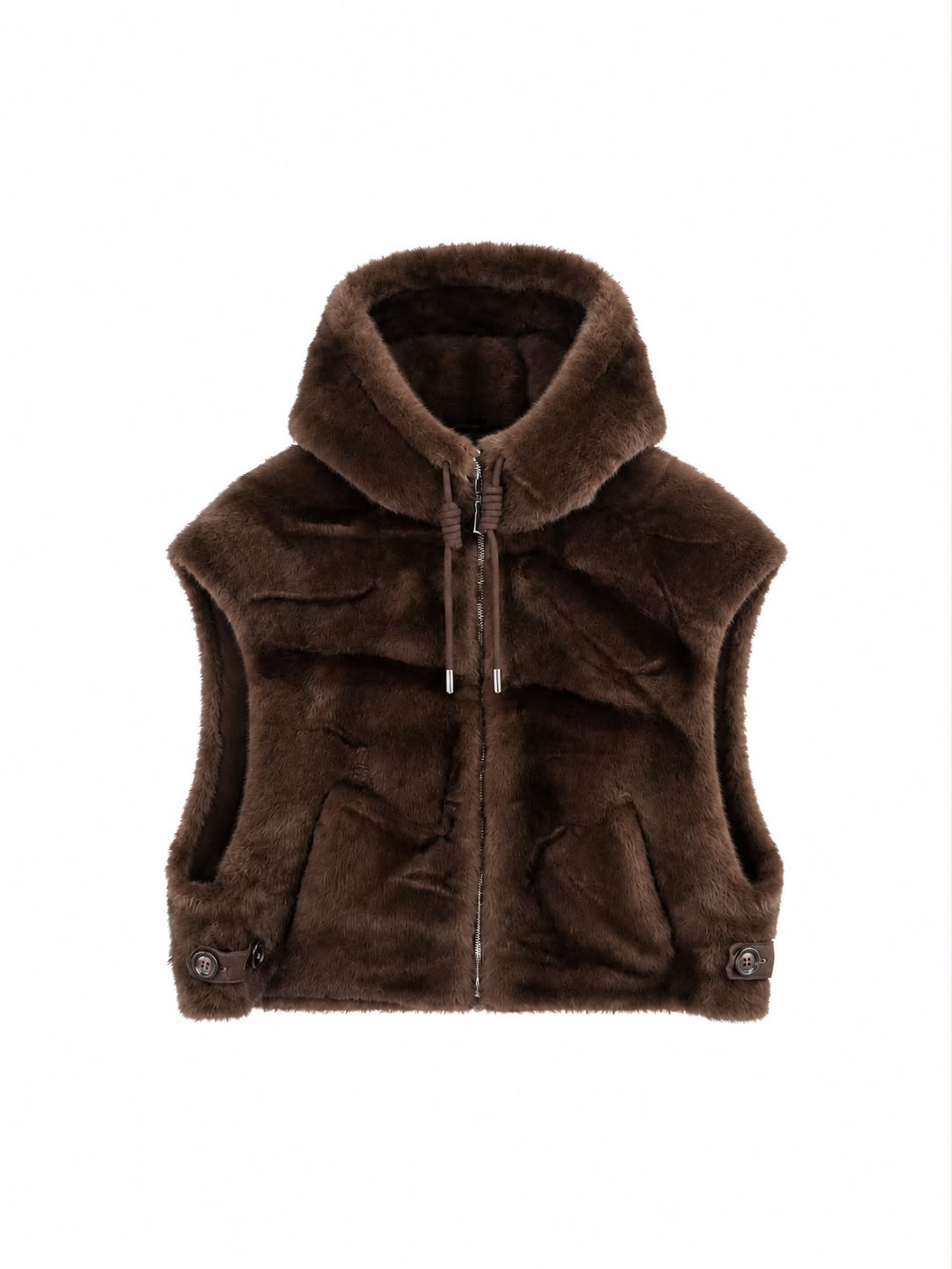 Gilet à capuche en fausse fourrure Gisele