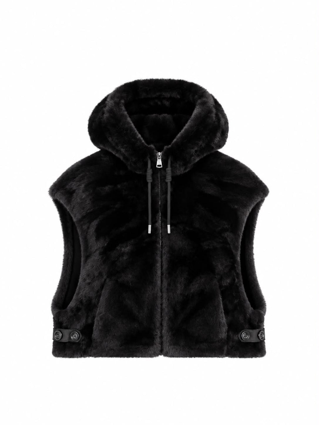Gilet à capuche en fausse fourrure Gisele