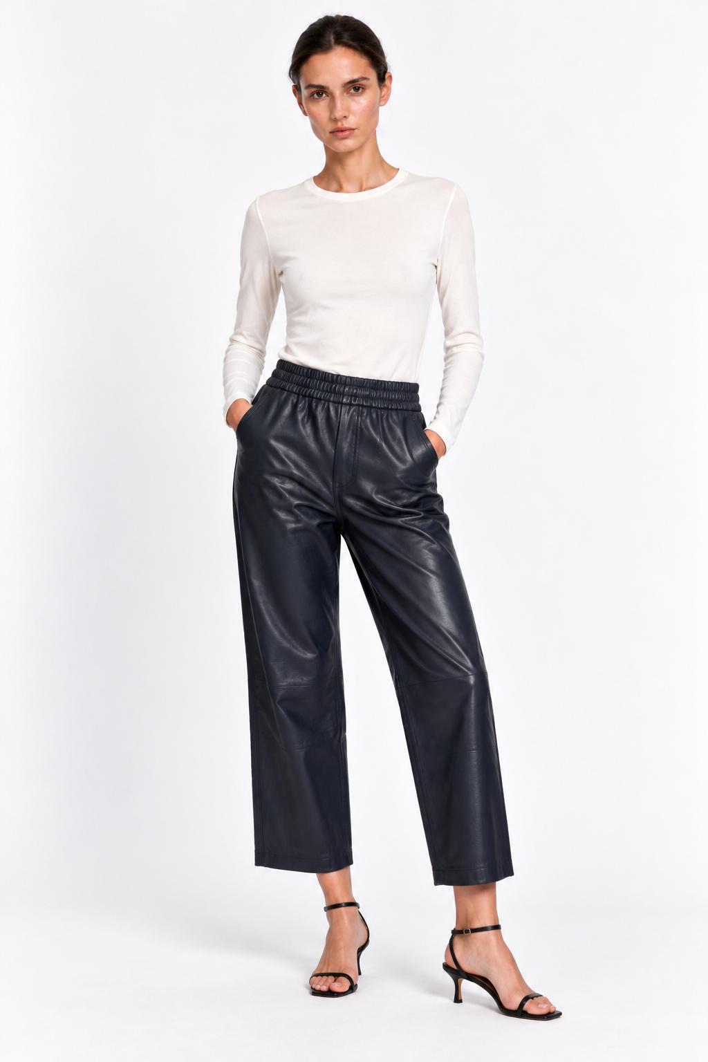Pantalon court en cuir Pariente Sarah Pant