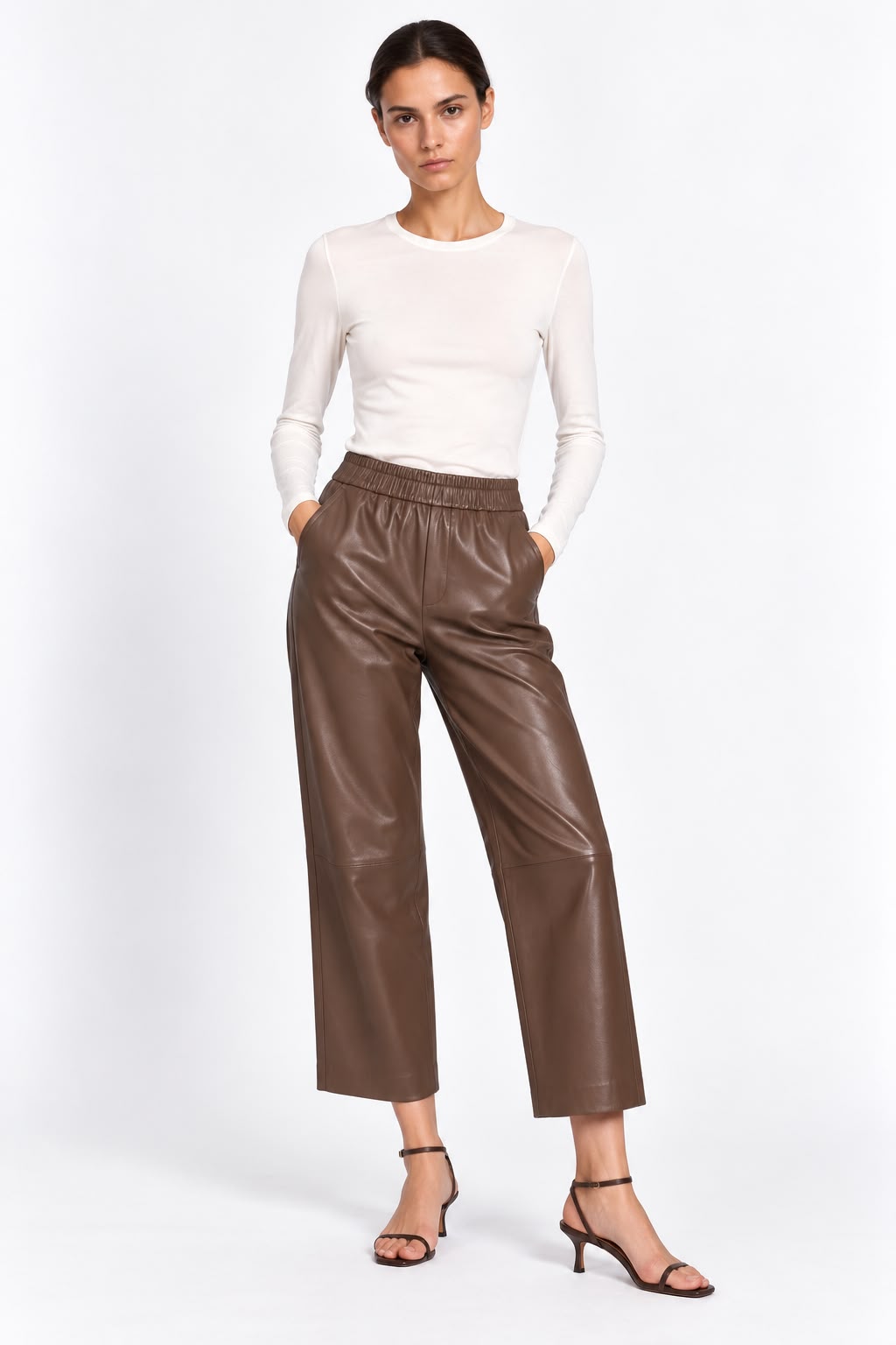 Pantalon court en cuir Pariente Sarah Pant