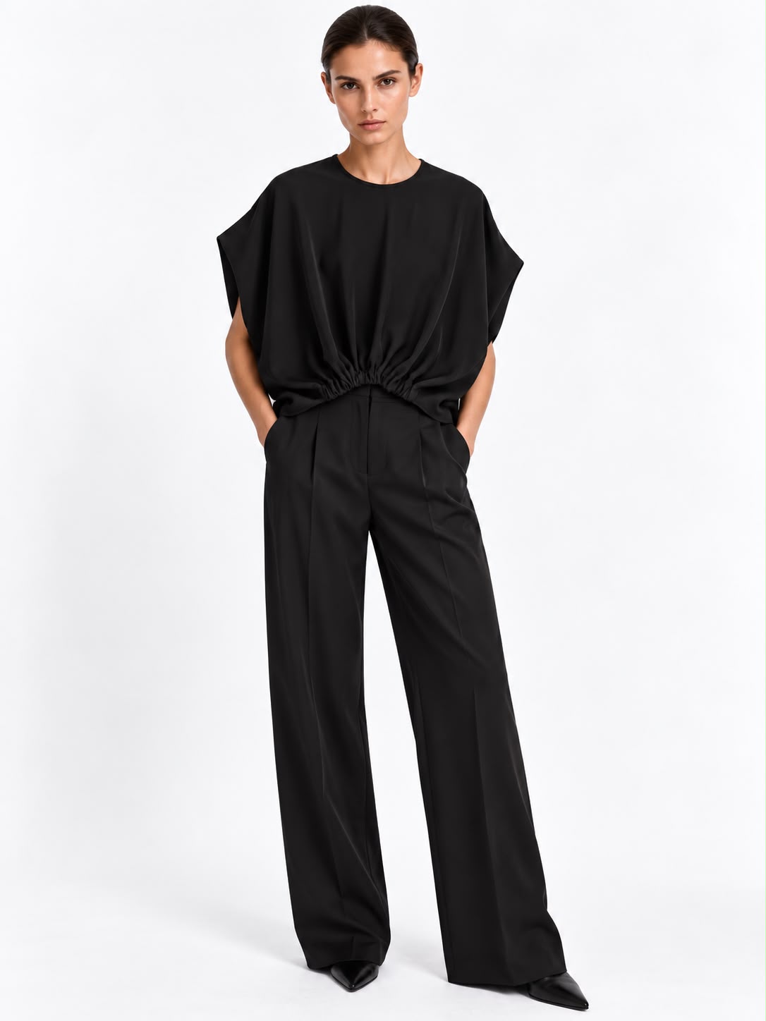 Top sans manches Max Mara Giunto noir, détail