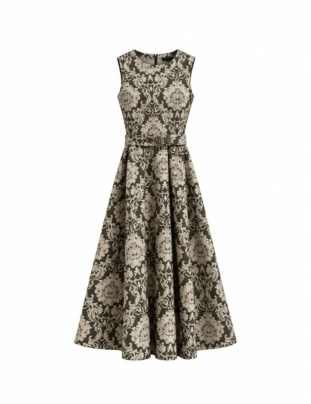 Robe sans manches Max Mara Terzo imprimé fleurs kaki